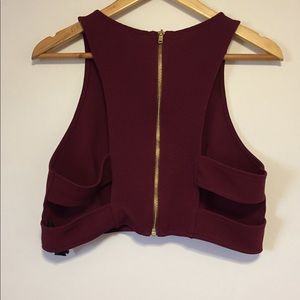 H&M Burgundy Crop Top